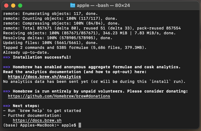 Homebrew installation process on MacOS